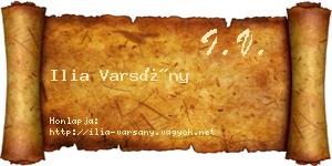 Ilia Varsány névjegykártya